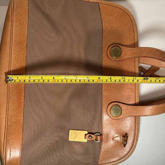 Vintage Dooney & Bourke Cabriolet Canvas & Leather Zip Satchel Carryall Handbag - Picture 9 of 13